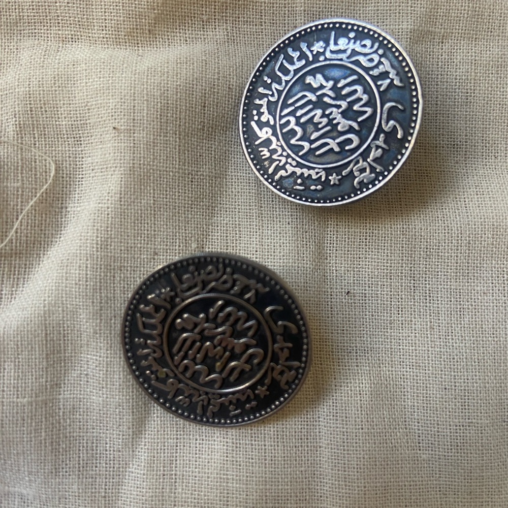 Arabic Calligraphy Script Sterling Silver Clip On… - image 4